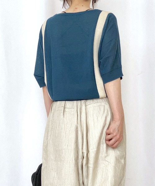 Q（キュー）の「シアードルマンニット（ニット/セーター・レディース・ブラック/ネイビー・MEDIUM）」の10枚目の写真