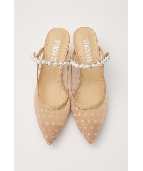 STACCATO(スタッカート)の「パールラインシースルードットミュール(パンプス・レディース・オレンジ系その他/ブラック・22.5cm/23cm/23.5cm/24cm/24.5cm)」の1枚目の写真