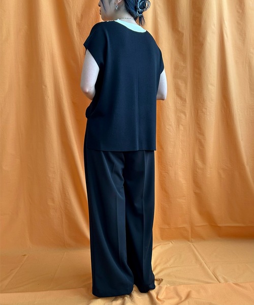 LHELBIE(レルビエ)の「デザインベルトワイドパンツ(スラックス・レディース・ブルー/ブラック/イエロー・M)」の18枚目の写真