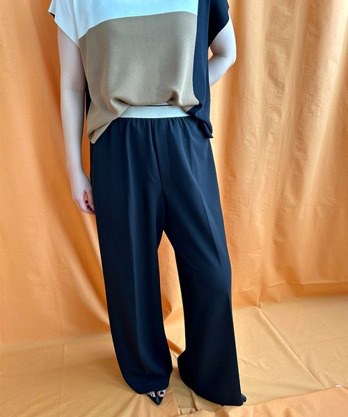 LHELBIE(レルビエ)の「デザインベルトワイドパンツ(スラックス・レディース・ブルー/ブラック/イエロー・M)」の22枚目の写真