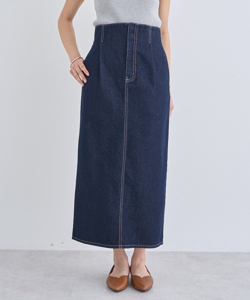 earth music&ecology（アースミュージックアンドエコロジー）の「ナローデニムスカート（デニムスカート・レディース・ブルー系その他/インディゴブルー・M/S）」の7枚目の写真