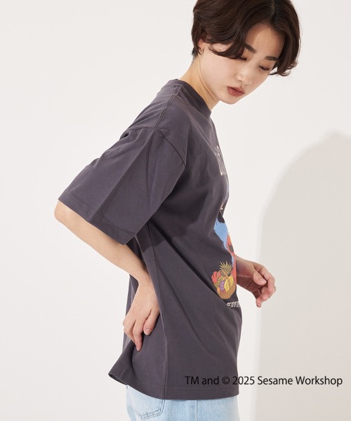 FRUIT OF THE LOOM(フルーツオブザルーム)の「SESAME STREET×FTL Illust T-Shirt B / コラボ / セサミストリート / 半袖 / 前面 / キャラクター / イラスト / プリント / ワンポイント / ロゴ / ユニセックス(Tシャツ/カットソー・メンズ・チャコール/ライトベージュ・S/M/L)」の3枚目の写真