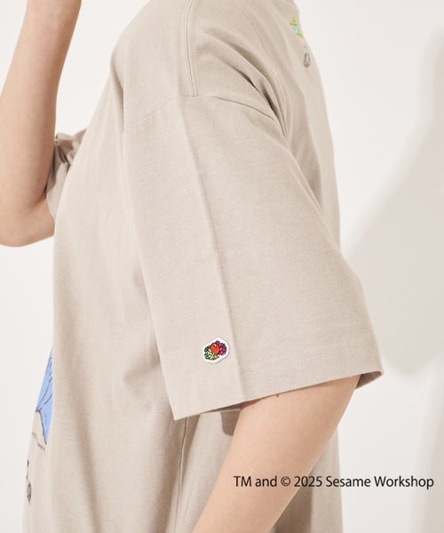 FRUIT OF THE LOOM(フルーツオブザルーム)の「SESAME STREET×FTL Illust T-Shirt B / コラボ / セサミストリート / 半袖 / 前面 / キャラクター / イラスト / プリント / ワンポイント / ロゴ / ユニセックス(Tシャツ/カットソー・メンズ・チャコール/ライトベージュ・S/M/L)」の9枚目の写真