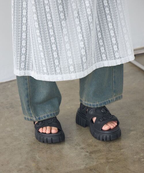 ems excite（エムズエキサイト）の「スポーツサンダル（サンダル・レディース・ブラック/ライトベージュ/オフホワイト・MEDIUM/LARGE）」の6枚目の写真