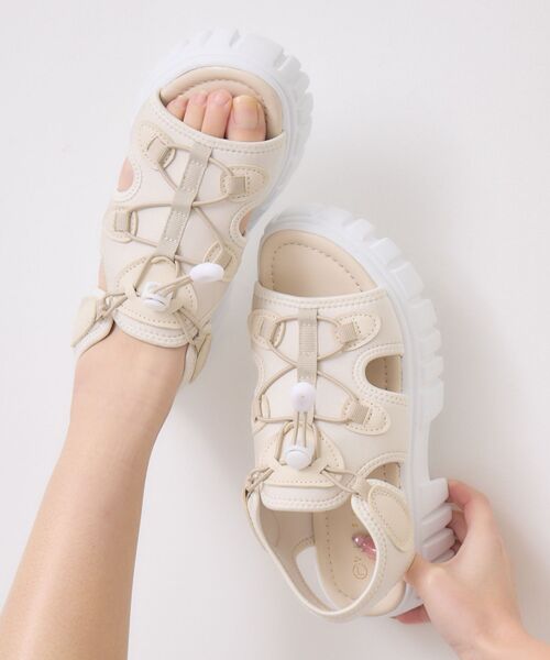 ems excite（エムズエキサイト）の「スポーツサンダル（サンダル・レディース・ブラック/ライトベージュ/オフホワイト・MEDIUM/LARGE）」の14枚目の写真