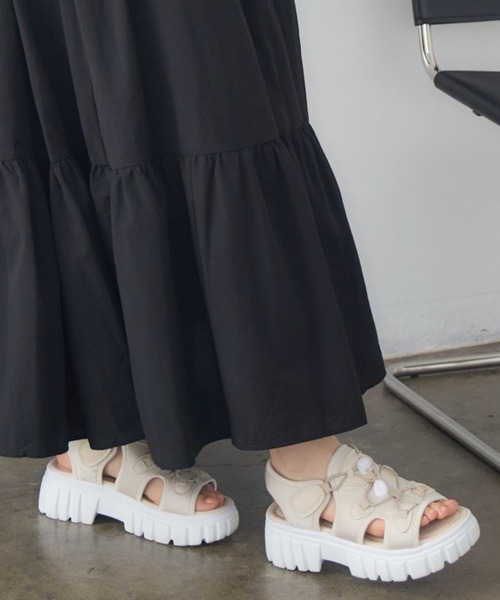 ems excite（エムズエキサイト）の「スポーツサンダル（サンダル・レディース・ブラック/ライトベージュ/オフホワイト・MEDIUM/LARGE）」の3枚目の写真