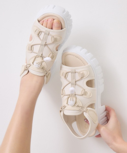 ems excite（エムズエキサイト）の「スポーツサンダル（サンダル・レディース・ブラック/ライトベージュ/オフホワイト・MEDIUM/LARGE）」の4枚目の写真