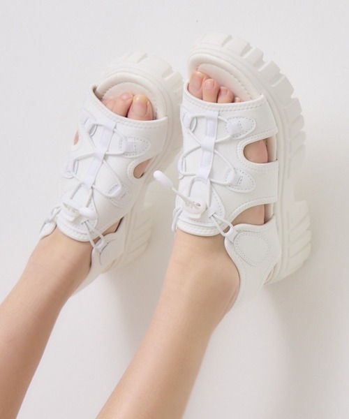 ems excite（エムズエキサイト）の「スポーツサンダル（サンダル・レディース・ブラック/ライトベージュ/オフホワイト・MEDIUM/LARGE）」の5枚目の写真