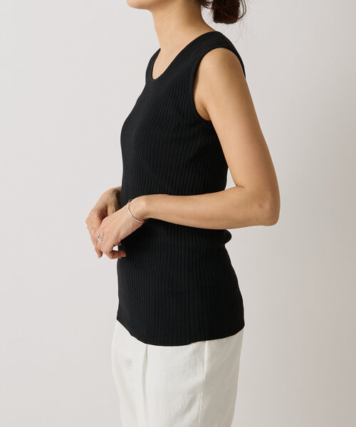 BEARDSLEY(ビアズリー)の「リブタンクトップ(タンクトップ・レディース・ホワイト/ブラック・FREE)」の3枚目の写真