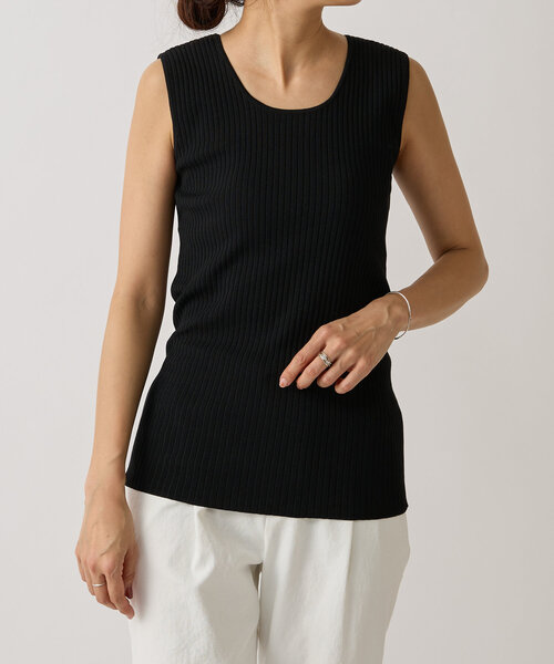 BEARDSLEY(ビアズリー)の「リブタンクトップ(タンクトップ・レディース・ホワイト/ブラック・FREE)」の6枚目の写真