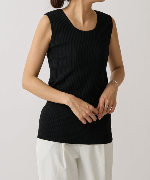 BEARDSLEY(ビアズリー)の「リブタンクトップ(タンクトップ・レディース・ホワイト/ブラック・FREE)」の7枚目の写真