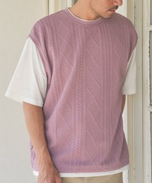 フクレジャカードフェイクベストTシャツ