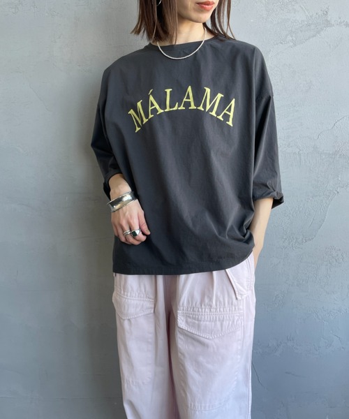 tシャツ 「MICA＆DEAL/マイカアンドディール」 MALAMA 5分袖ロゴプリント Tシャツ レディース セール】[MICA&DEAL/マイカアンドディール] MALAMA 5分袖ロゴ