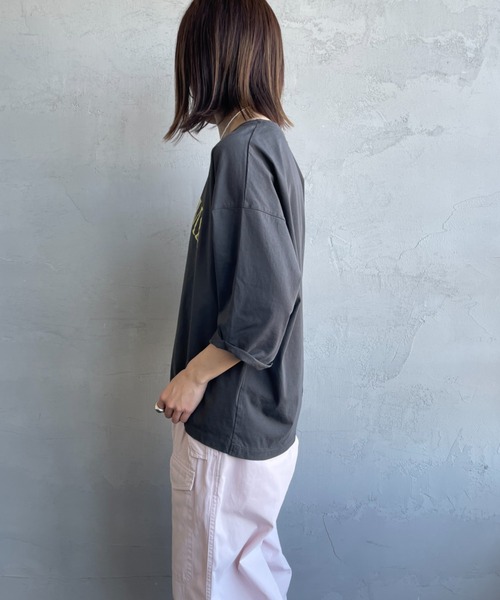tシャツ 「MICA＆DEAL/マイカアンドディール」 MALAMA 5分袖ロゴプリント Tシャツ レディース セール】[MICA&DEAL/マイカアンドディール] MALAMA 5分袖ロゴ