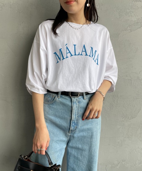 tシャツ 「MICA＆DEAL/マイカアンドディール」 MALAMA 5分袖ロゴプリント Tシャツ レディース セール】[MICA&DEAL/マイカアンドディール] MALAMA 5分袖ロゴ