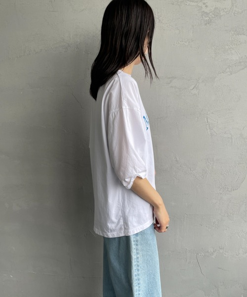 tシャツ 「MICA＆DEAL/マイカアンドディール」 MALAMA 5分袖ロゴプリント Tシャツ レディース セール】[MICA&DEAL/マイカアンドディール] MALAMA 5分袖ロゴ