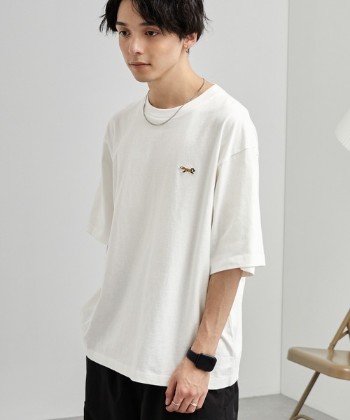 PENNEYS/ペニーズ別注THEFOXロゴワンポイントワッペン刺繍オーバーサイズ半袖Tシャツ