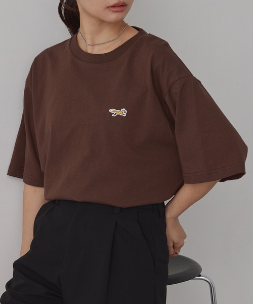 Tシャツ/カットソー（ブラウン/茶色系・ボーダー柄）ファッション通販