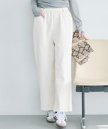 BANEL ホワイトパンツ ウエストゴム付き Dark Angel カーブパンツ パンツ 麻混 リネン混 レディース 夏