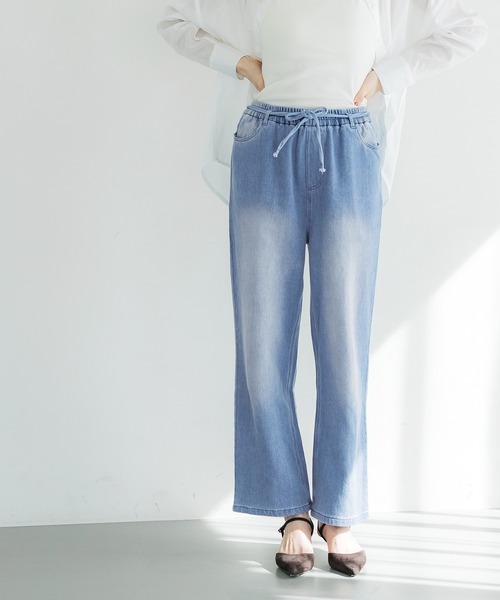 coca（coca）（コカ）の「【WEB限定セール】度甘デニムワイドパンツ（デニムパンツ・レディース・アイボリー/ブルー・S/L/M）」の19枚目の写真