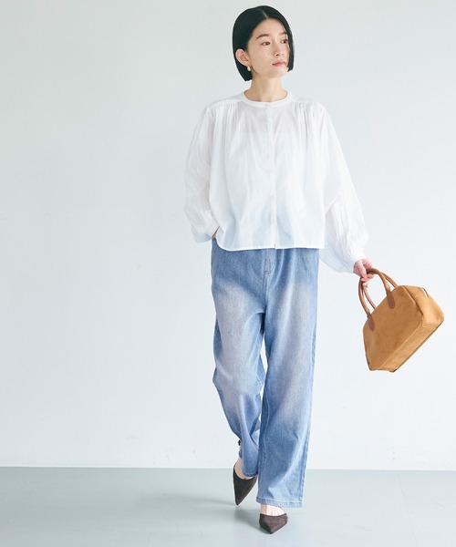 coca（coca）（コカ）の「【WEB限定セール】度甘デニムワイドパンツ（デニムパンツ・レディース・アイボリー/ブルー・S/L/M）」の21枚目の写真