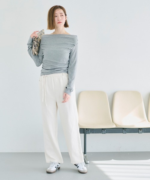 coca（coca）（コカ）の「【WEB限定セール】度甘デニムワイドパンツ（デニムパンツ・レディース・アイボリー/ブルー・S/L/M）」の4枚目の写真