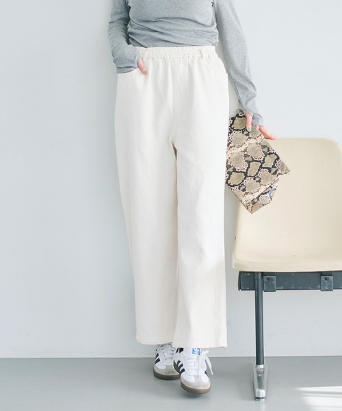 coca（coca）（コカ）の「【WEB限定セール】度甘デニムワイドパンツ（デニムパンツ・レディース・アイボリー/ブルー・S/L/M）」の8枚目の写真