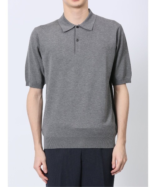 m.f.editorial（エムエフエディトリアル）の「【ウォッシャブル】m.f.エディトリアル メンズ  綿混ニット ポロシャツ（ポロシャツ・メンズ・ブラック/グレー系その他2/ベージュ/ホワイト・MEDIUM/LARGE/X-LARGE）」の14枚目の写真