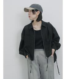 Samansa Mos2 blue | シアーサッカージップブルゾン(ブルゾン)