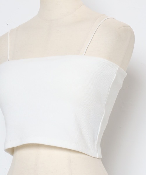 detachable bra cropped camisole / 取り外し可能カップ付き