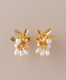 ◆◆金属アレルギー対応◆◆〈ecru〉フラワードロップパールイヤリング