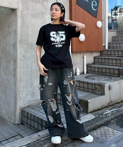 Candy Stripper（キャンディストリッパー）の「CHEER UP! Tシャツ（Tシャツ/カットソー・レディース・レッド/オフホワイト/ライトブルー/ブラック・M/L/XL）」の19枚目の写真