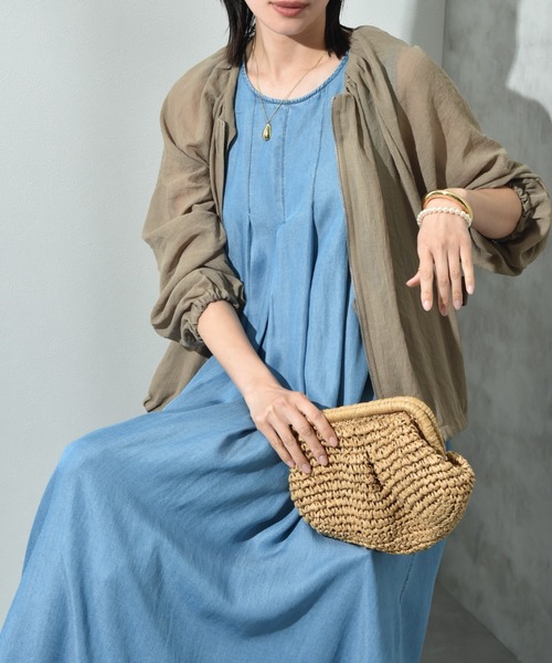 INTERPLANET（インタープラネット）の「ノーカラーＥボイルブルゾン（ブルゾン・レディース・ブラック/ライトグレー/カーキ・FREE）」の3枚目の写真