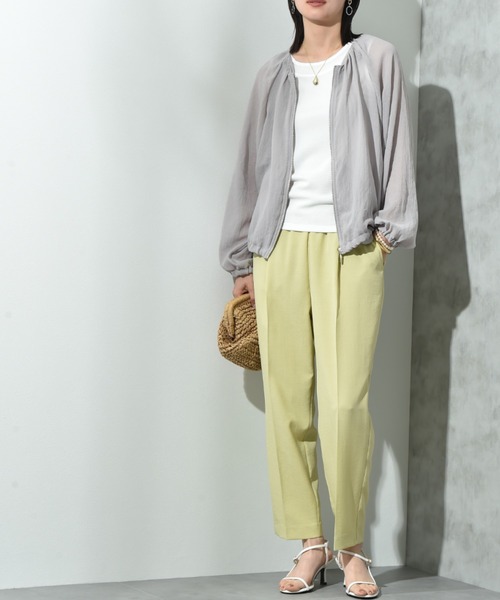 INTERPLANET（インタープラネット）の「ノーカラーＥボイルブルゾン（ブルゾン・レディース・ブラック/ライトグレー/カーキ・FREE）」の16枚目の写真