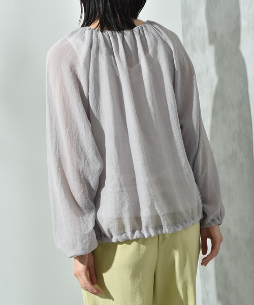 INTERPLANET（インタープラネット）の「ノーカラーＥボイルブルゾン（ブルゾン・レディース・ブラック/ライトグレー/カーキ・FREE）」の13枚目の写真