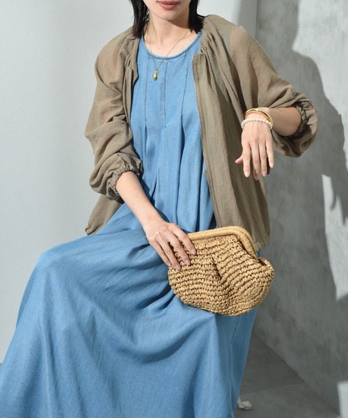 INTERPLANET（インタープラネット）の「ノーカラーＥボイルブルゾン（ブルゾン・レディース・ブラック/ライトグレー/カーキ・FREE）」の21枚目の写真