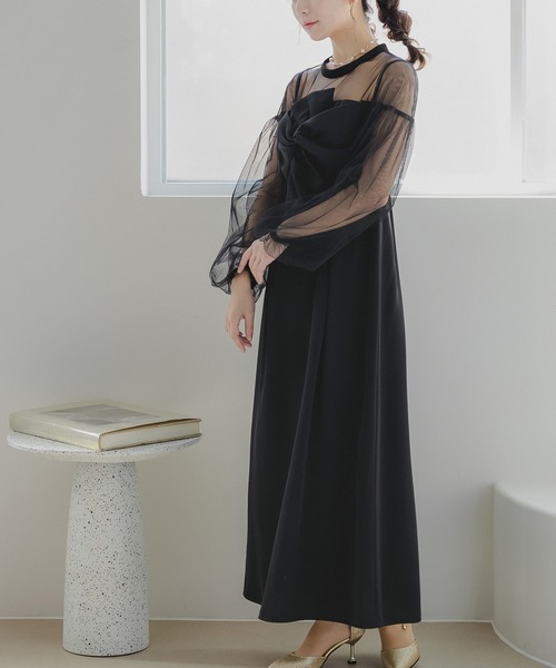 birei(ビレイ)の「フロントノットドレス(ドレス・レディース・ネイビー/チャコール/ブラック・M)」の19枚目の写真
