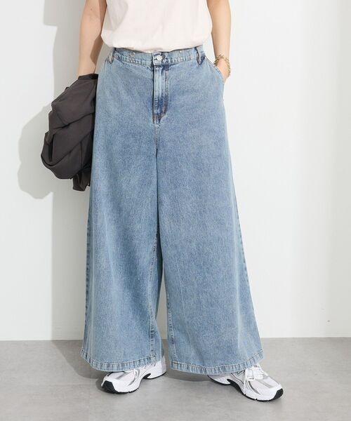 CRAFT STANDARD BOUTIQUE(クラフトスタンダードブティック)の「デニムタックパンツ(デニムパンツ・レディース・ライトインディゴブルー/ダークインディゴブルー・L/M)」の5枚目の写真