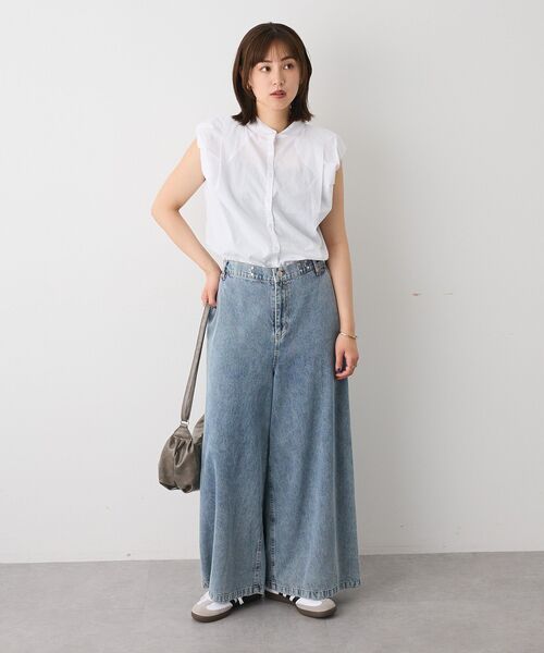 CRAFT STANDARD BOUTIQUE(クラフトスタンダードブティック)の「デニムタックパンツ(デニムパンツ・レディース・ライトインディゴブルー/ダークインディゴブルー・L/M)」の8枚目の写真
