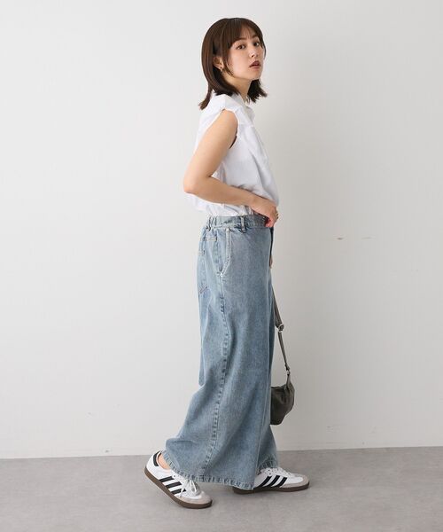 CRAFT STANDARD BOUTIQUE(クラフトスタンダードブティック)の「デニムタックパンツ(デニムパンツ・レディース・ライトインディゴブルー/ダークインディゴブルー・L/M)」の9枚目の写真