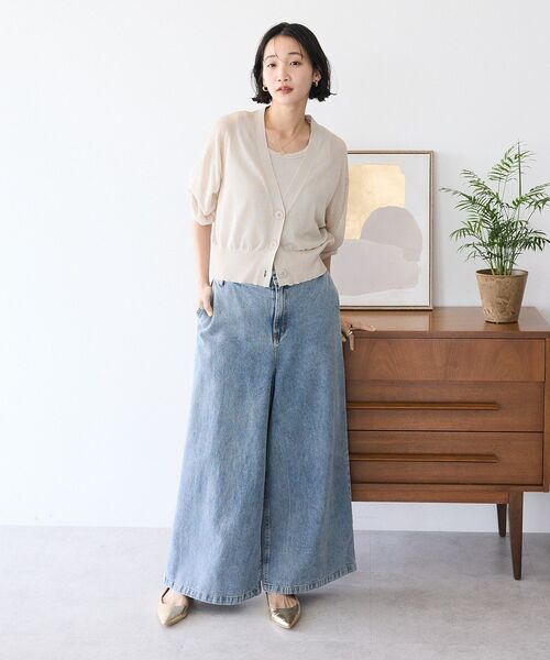 CRAFT STANDARD BOUTIQUE(クラフトスタンダードブティック)の「デニムタックパンツ(デニムパンツ・レディース・ライトインディゴブルー/ダークインディゴブルー・L/M)」の13枚目の写真