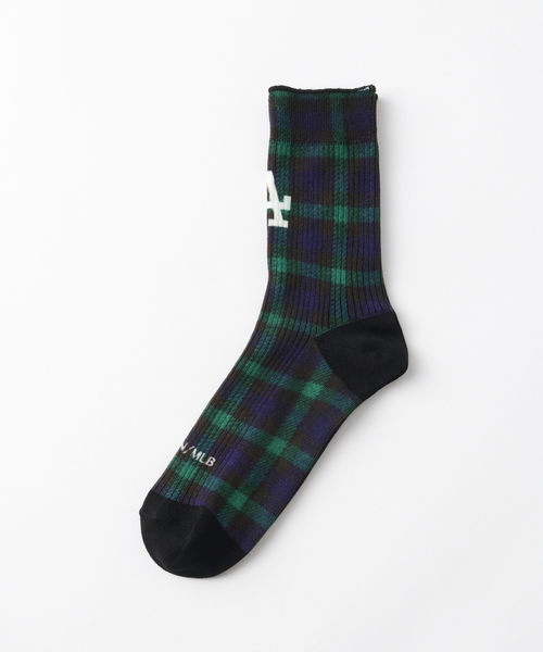 JOINT WORKS(ジョイントワークス)の「MLB / メジャーリーグベースボール CHECK SOCKS(ソックス/靴下・メンズ・ブラック/ブラック系その他・MEDIUM/SMALL)」の2枚目の写真