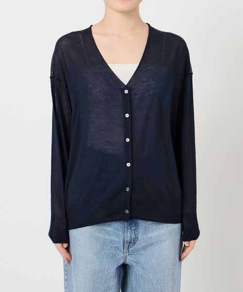 Spick & Span(スピックアンドスパン)の「ウォッシャブルシアーカーディガン(カーディガン/ボレロ・レディース・ベージュ系その他/オレンジ/ネイビー・FREE)」の9枚目の写真