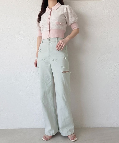 apres jour(アプレジュール)の「リボンカットデニム(デニムパンツ・レディース・ブラック/サックスブルー/ブルー系その他・SMALL/LARGE/MEDIUM)」の12枚目の写真