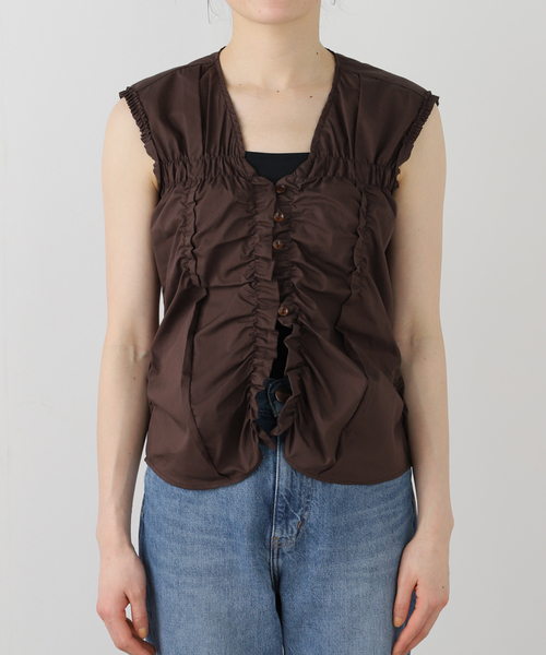 セール】LOW CLASSIC/ロウ クラシック WRINKLE SLEEVELESS SHIRT 