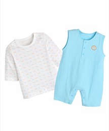 セール】【2点セット】ウェール半袖カバーオール＆帽子（ロンパース 
