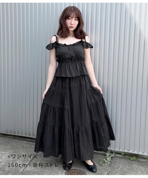 PEACH JOHN(ピーチジョン)の「サイドボリュームティアードスカート(スカート・レディース・オレンジ系その他/ブラック・ONE SIZE)」の7枚目の写真