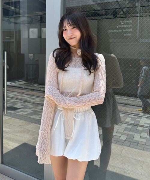 mlineエムライン(mystic)レースビスチェセットブラウス　アイボリー セール】レースビスチェセットブラウス（シャツ/ブラウス