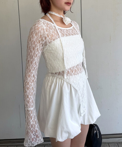mline（エムライン）の「[mline]ボディスーツ レースチョーカー（シャツ/ブラウス・レディース・ブラック/カーキ/オフホワイト/ピンク・FREE）」の17枚目の写真