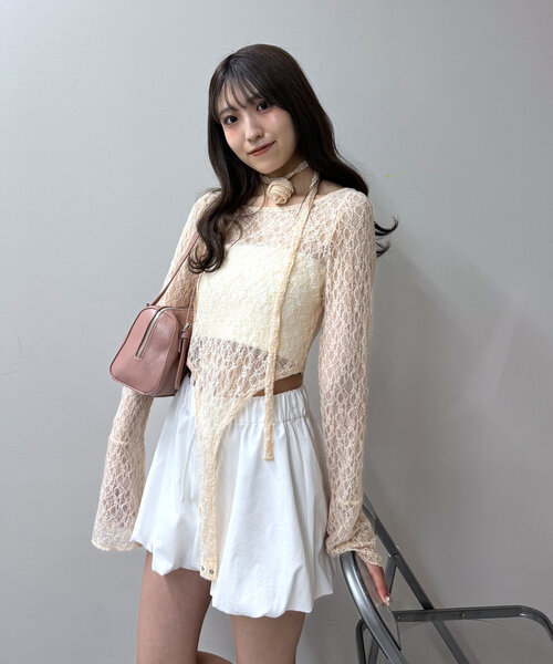 ブラウス シャツ 「mline」ローズチョーカーブラウス レディース mline]ローズチョーカーブラウス | mline(エムライン)レディース